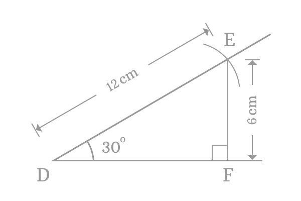 right angled triangle with 30 degrees angle