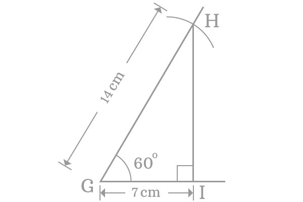 right angled triangle with 60 degrees angle