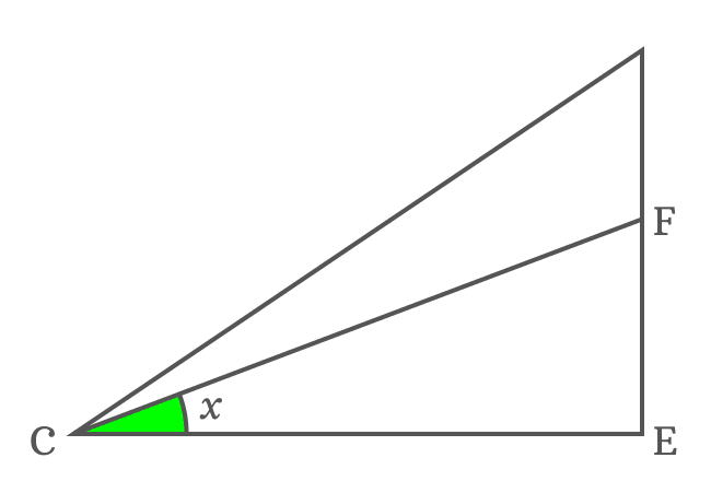 right triangle to express side as sin function