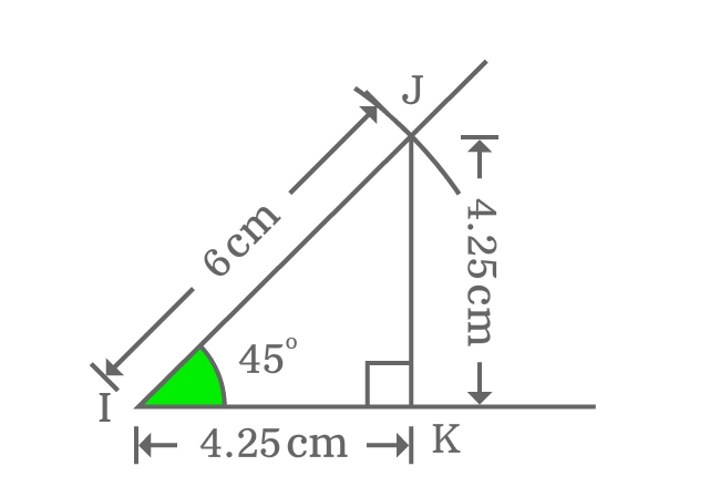 relation between sides of right triangle whose angle equals to 45 degrees