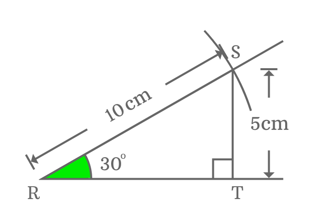 relation between opposite side and hypotenuse of right triangle whose angle equals to 30 degrees