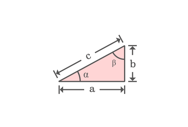 right triangle with sides and complementary angles