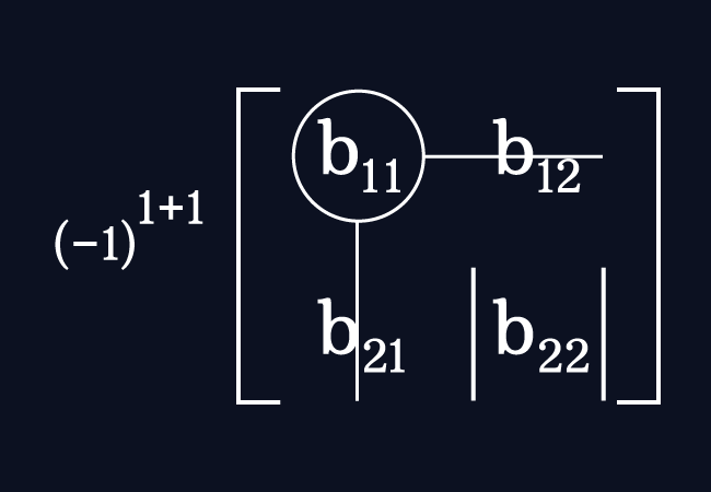 cofactor of entry at first row first column entry