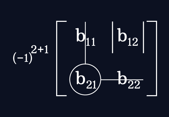 cofactor of entry in second row first column entry