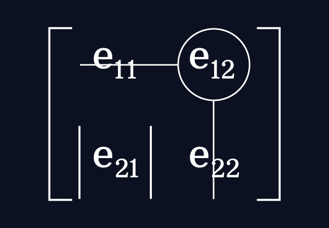 minor of first row second column entry