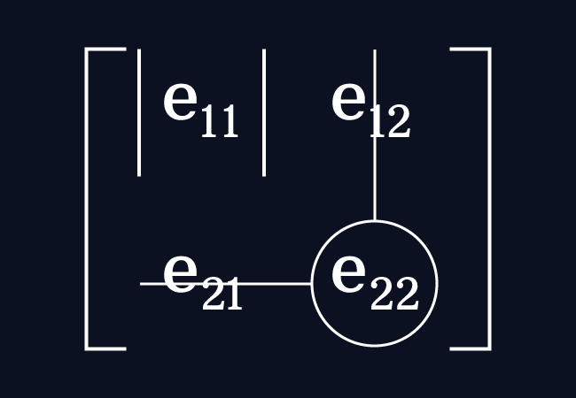 minor of second row second column entry