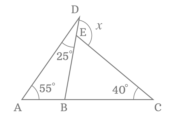 Find The Common External Angle Of Two Triangles