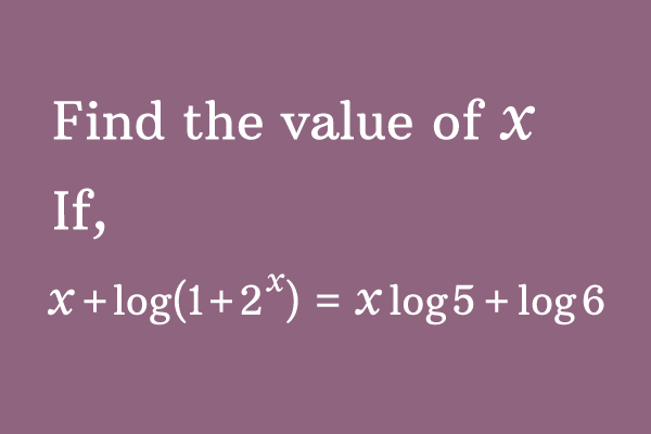 logarithm math problem with solution