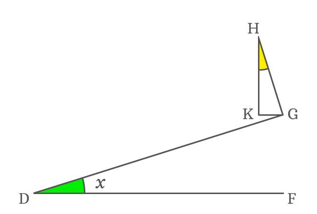 unknown angle of right triangle