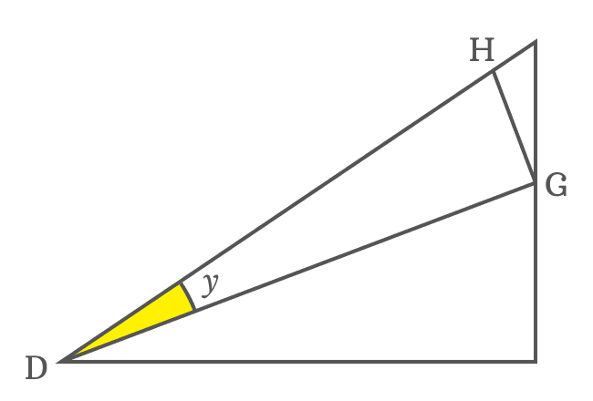 right triangle to express side as cos function