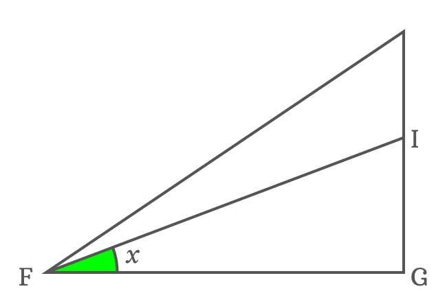right triangle to express side as cot function
