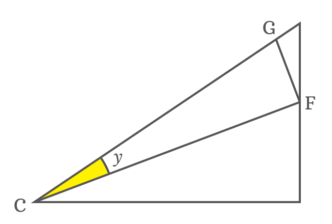 right triangle to express side as sin function