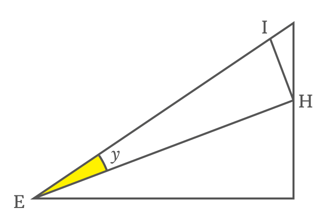 right triangle to express side as tan function