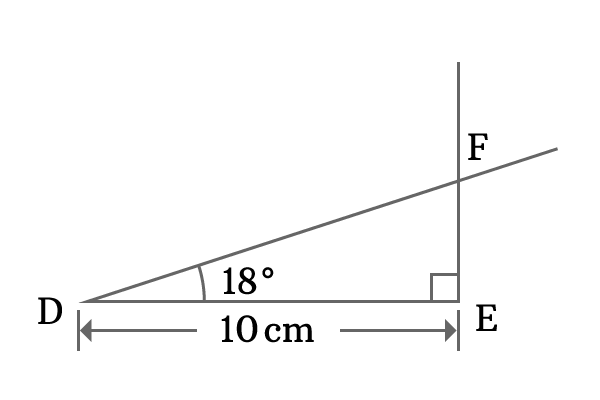 construction of right angled triangle with 18 degrees angle