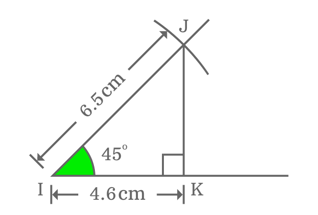 Measuring adjacent side of right triangle when angle is 45 degrees