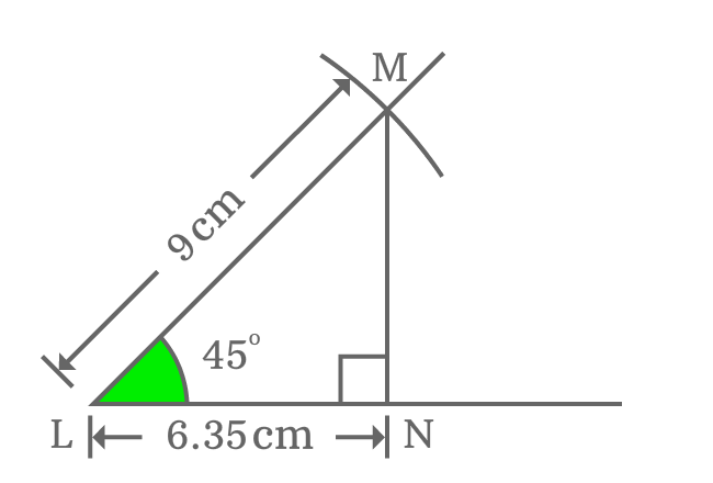 Measuring opposite side of right triangle when angle is 45 degrees