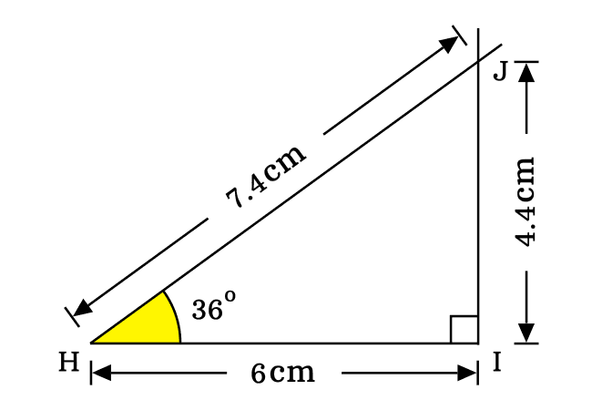 right angled triangle for sin 36 degrees