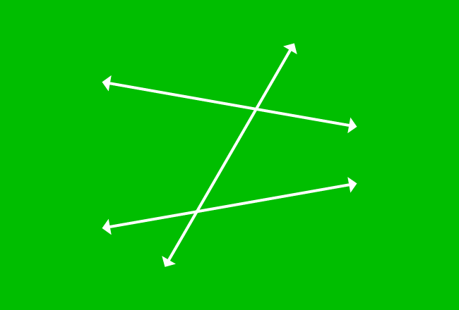 corresponding angles of transversal of nonparallel lines