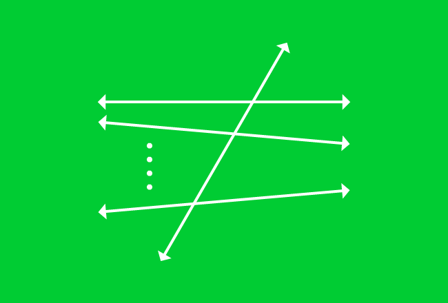 transversal of nonparallel lines