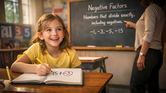 What is a negative factor of a number